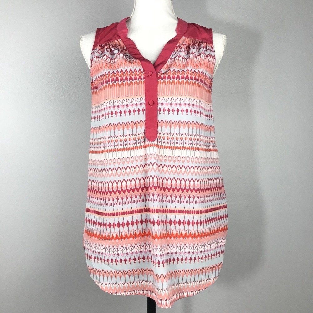 ModCloth Tank Top Size S 1/2 Button Down Pink T